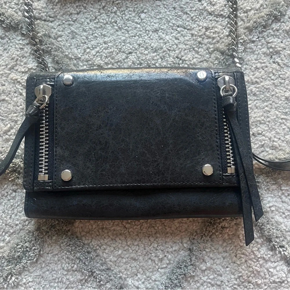 Botkier Crossbody bag Black leather silver hardware small rectangle - Picture 2 of 15